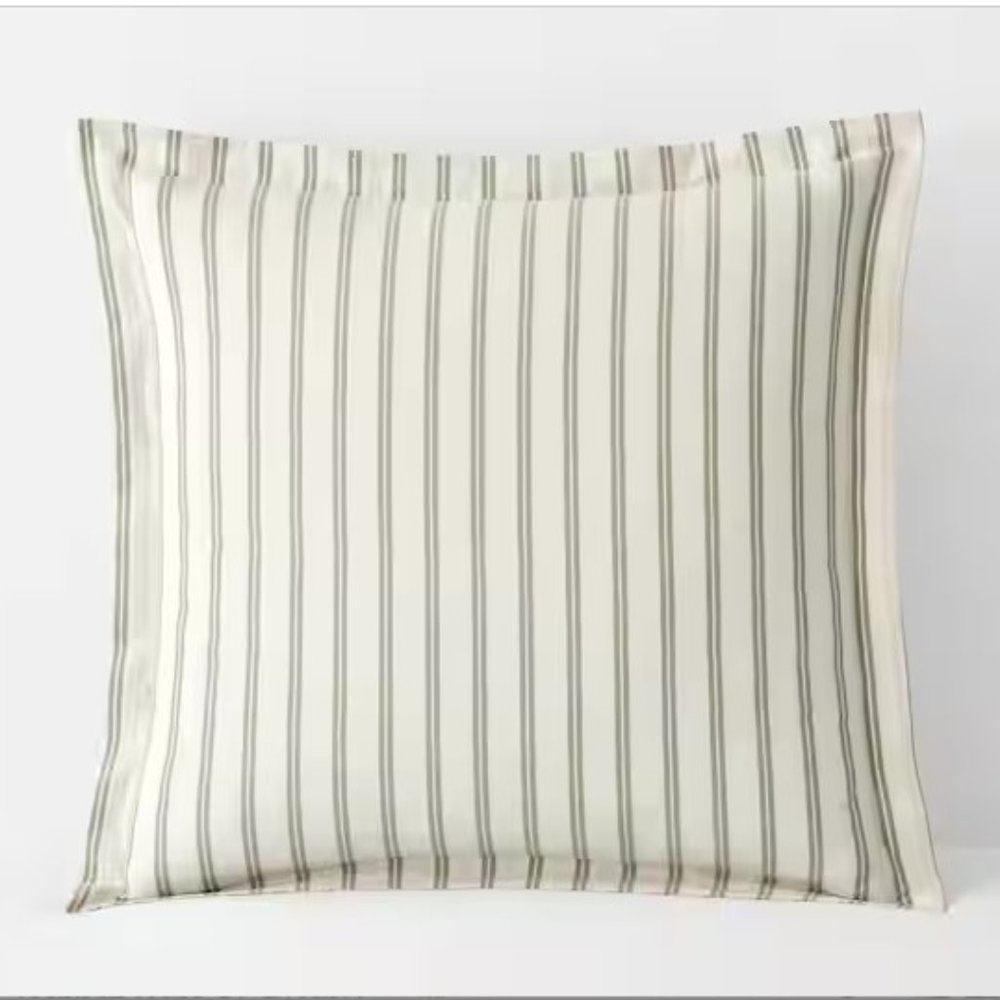 The Company Store Narrow Stripe Classic Cool Cotton Percale Pillow Sham